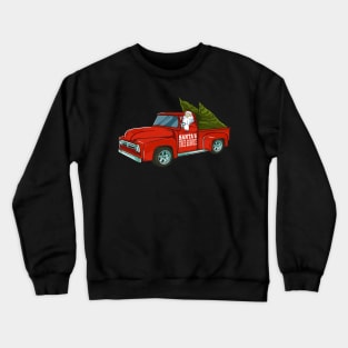 Santa's Tree Service Pickup Truck Christmas Crewneck Sweatshirt